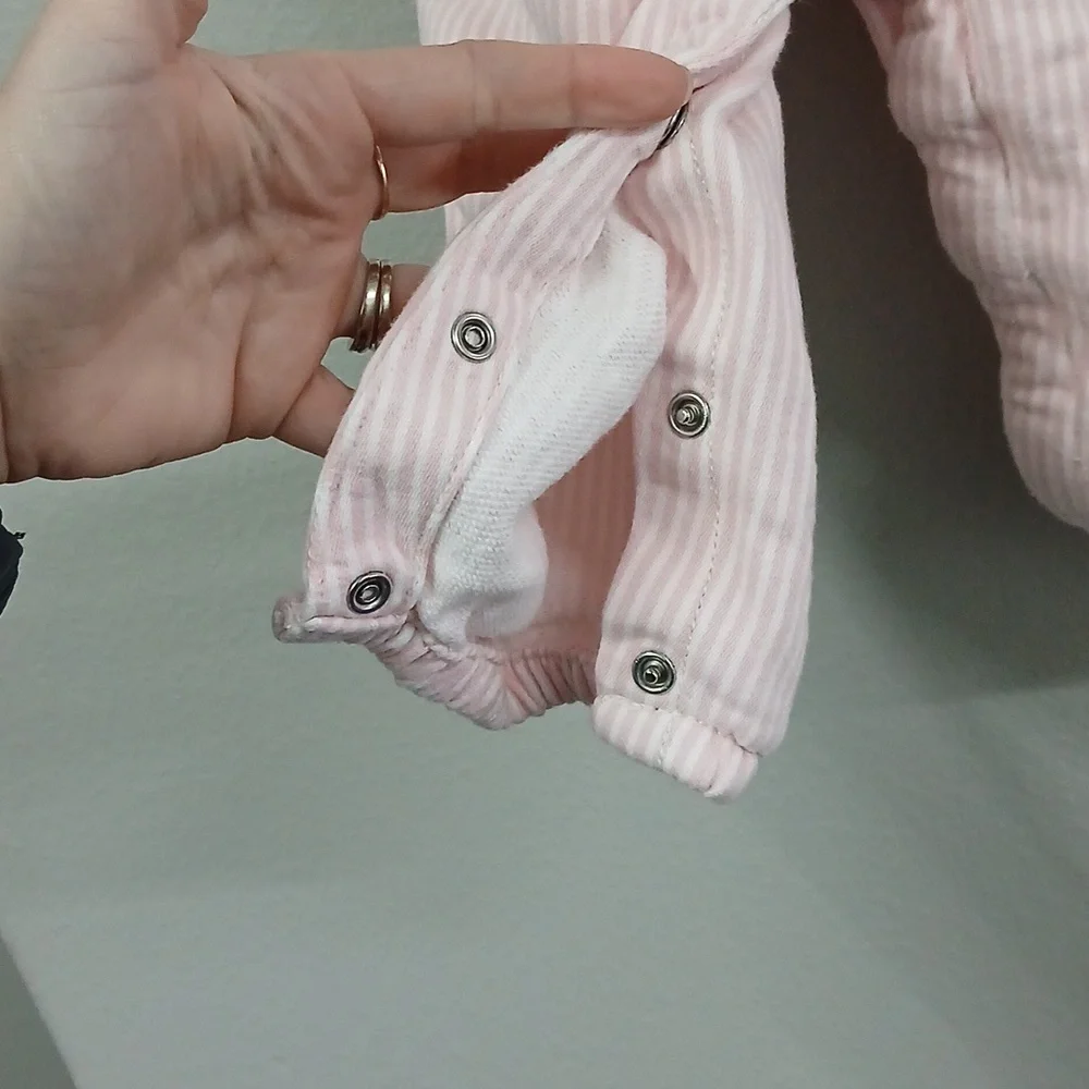 Oshkosh pink striped overalls 12months